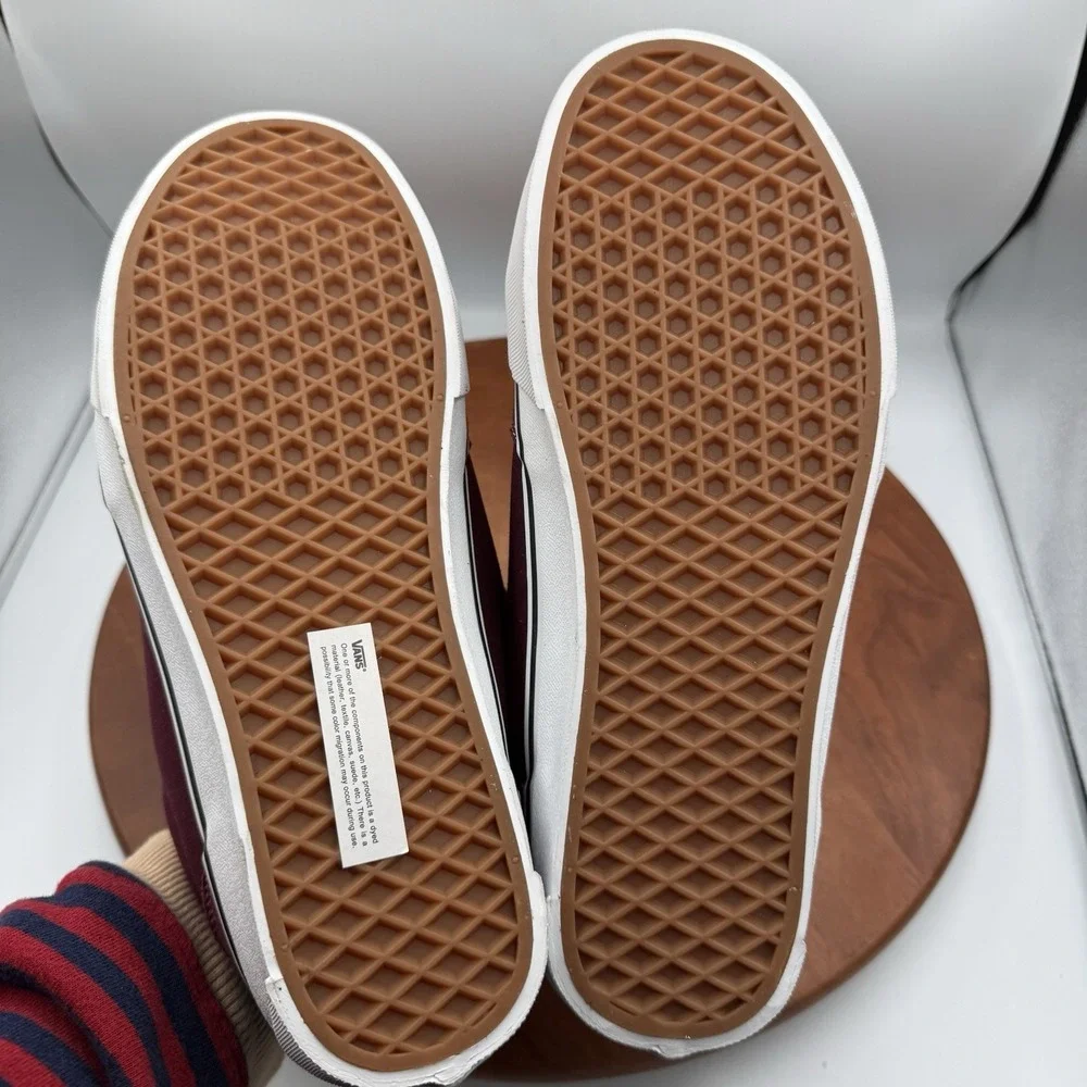 Vans Chukka Push Iconic Shoes Burgandy/White Fat‎ Tongue Unisex Sz M/11.5 - W/13